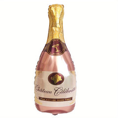 Champagne Bottles And Goblet Wine Glasses Balloons 91 Golden Pop Decoration