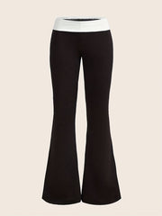 Waist Casual Sports Slim Fit Flare Leg Pants Slim Bell bottom Leggings