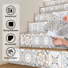Bohemian Printed Staircase Stickers Waterproof Home Decoration Wallpaper