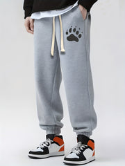 Paw Print Drawstring Sweatpants Men's Casual Pants Spring Summer Wear