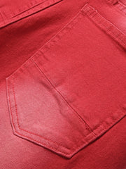 Slim Fit Denim Jeans Mens Solid Washed Pants Spring Summer