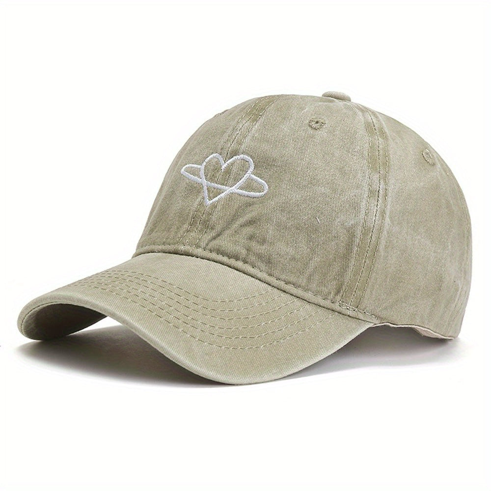 Love Heart Embroidered Baseball Cap Couple Dad Hat Soft Top Baseball Caps