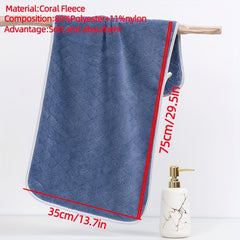 Soft Coral Fleece Hand Towel 35x13in