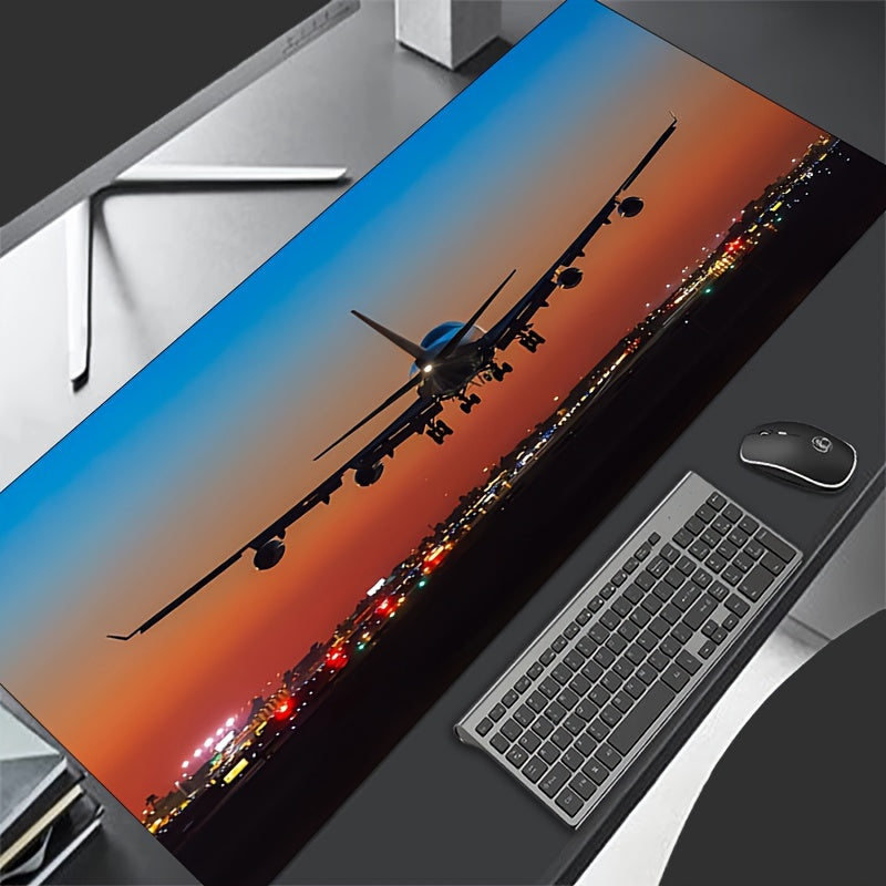 Airplane Airport Cloud HD Landscape Mouse Pad for Gaming and Office