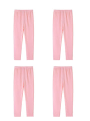 4 Pack Girls Basic Leggings Ankle Length Tights Pants