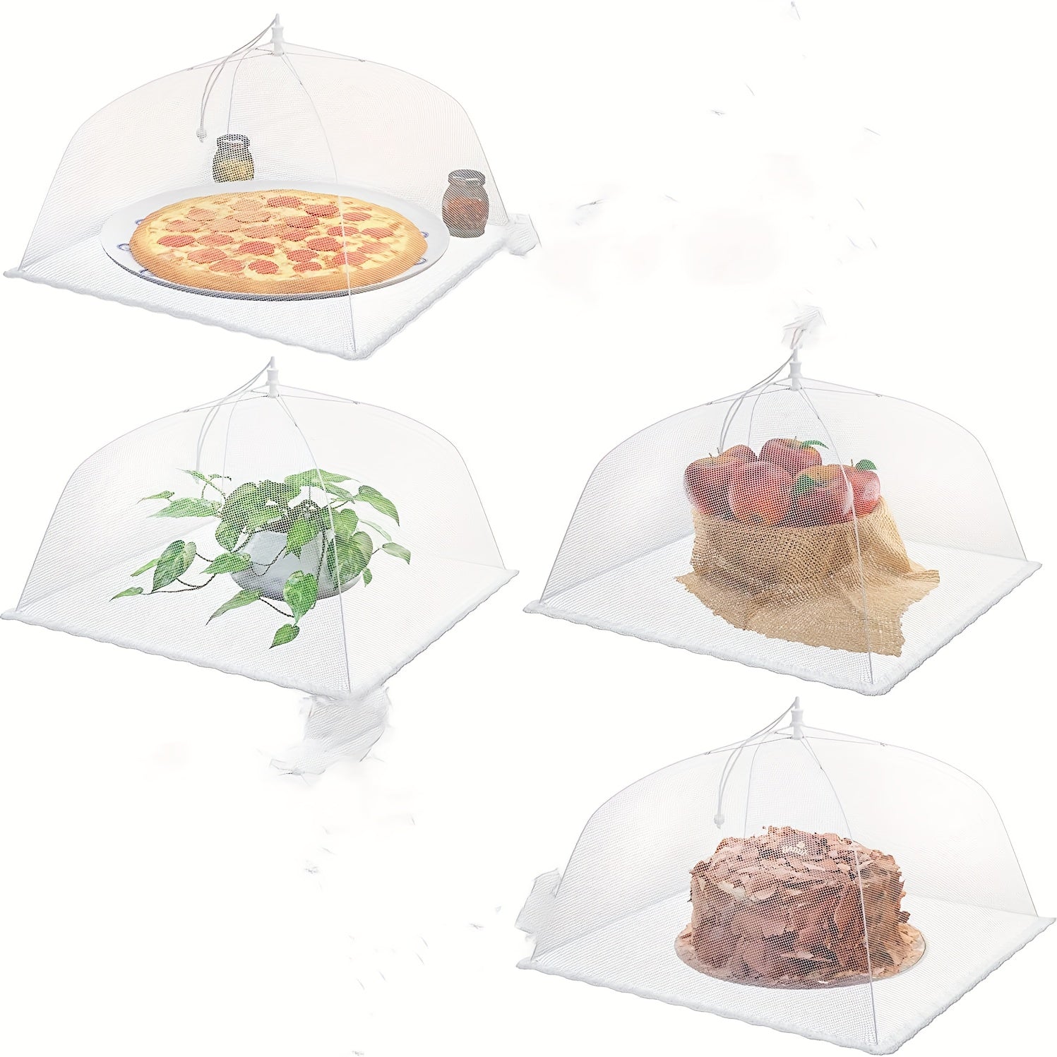 Mesh Food Covers for Picnics Parties Plants - Collapsible and Reusable