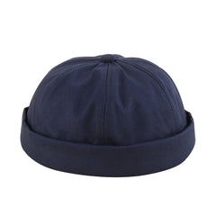 Solid Brimless Cap Skull Hat
