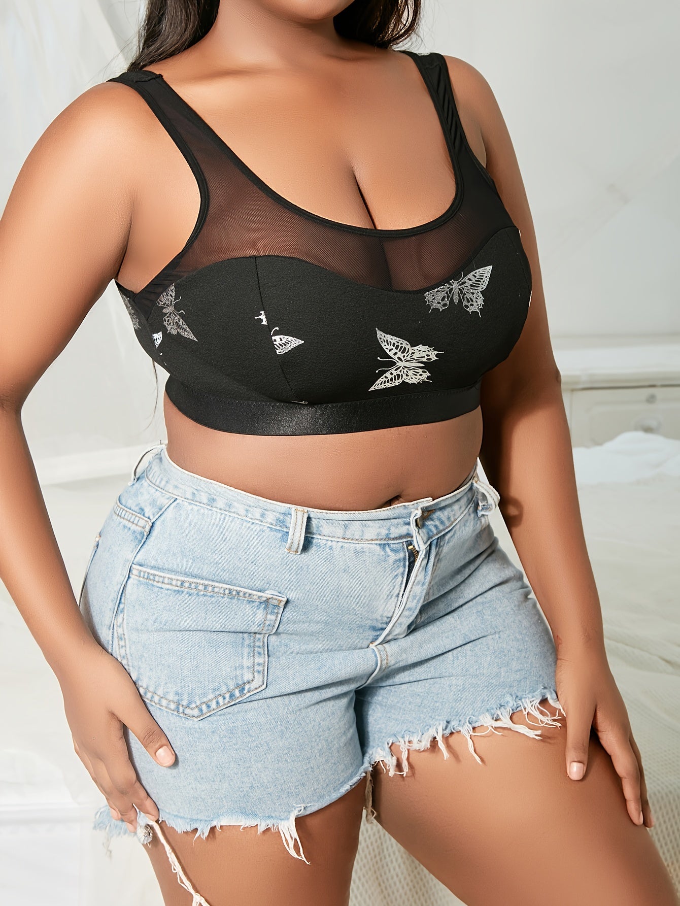 Butterfly Print High Stretch Bralette