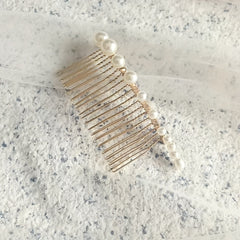 Handcrafted Faux Pearls Bridal Hair Comb in Zinc Alloy