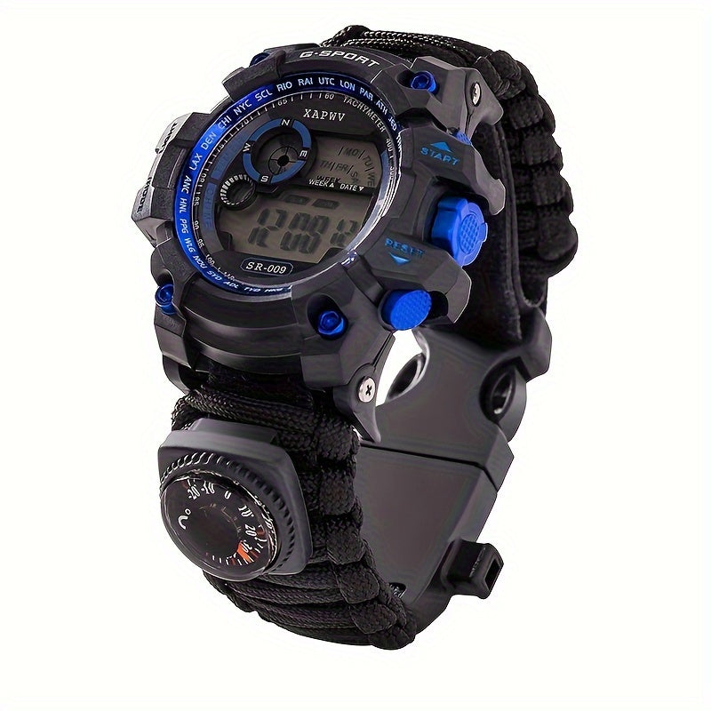 Waterproof Tactical Sports Watch Multifunctional Outdoor Lifesaving Survival