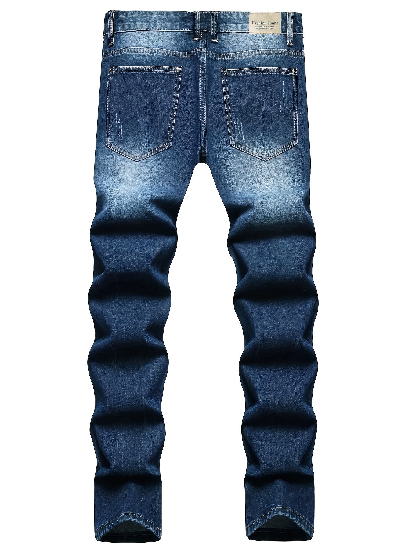 Slim Fit Vintage Ripped Jeans Men Casual Street Style Denim Pants