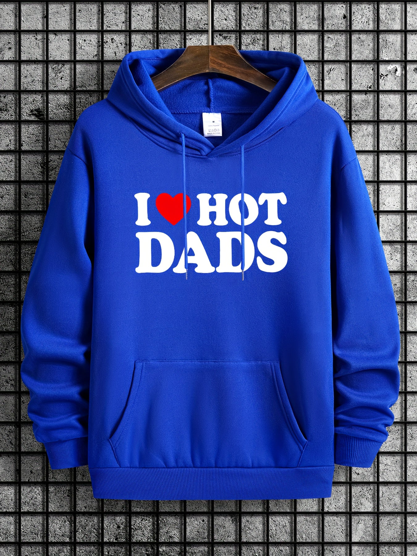 Hot Dads Funny Letter Print Hoodie for Men