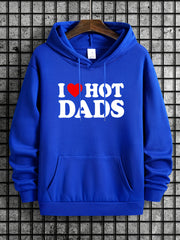 Hot Dads Funny Letter Print Hoodie for Men