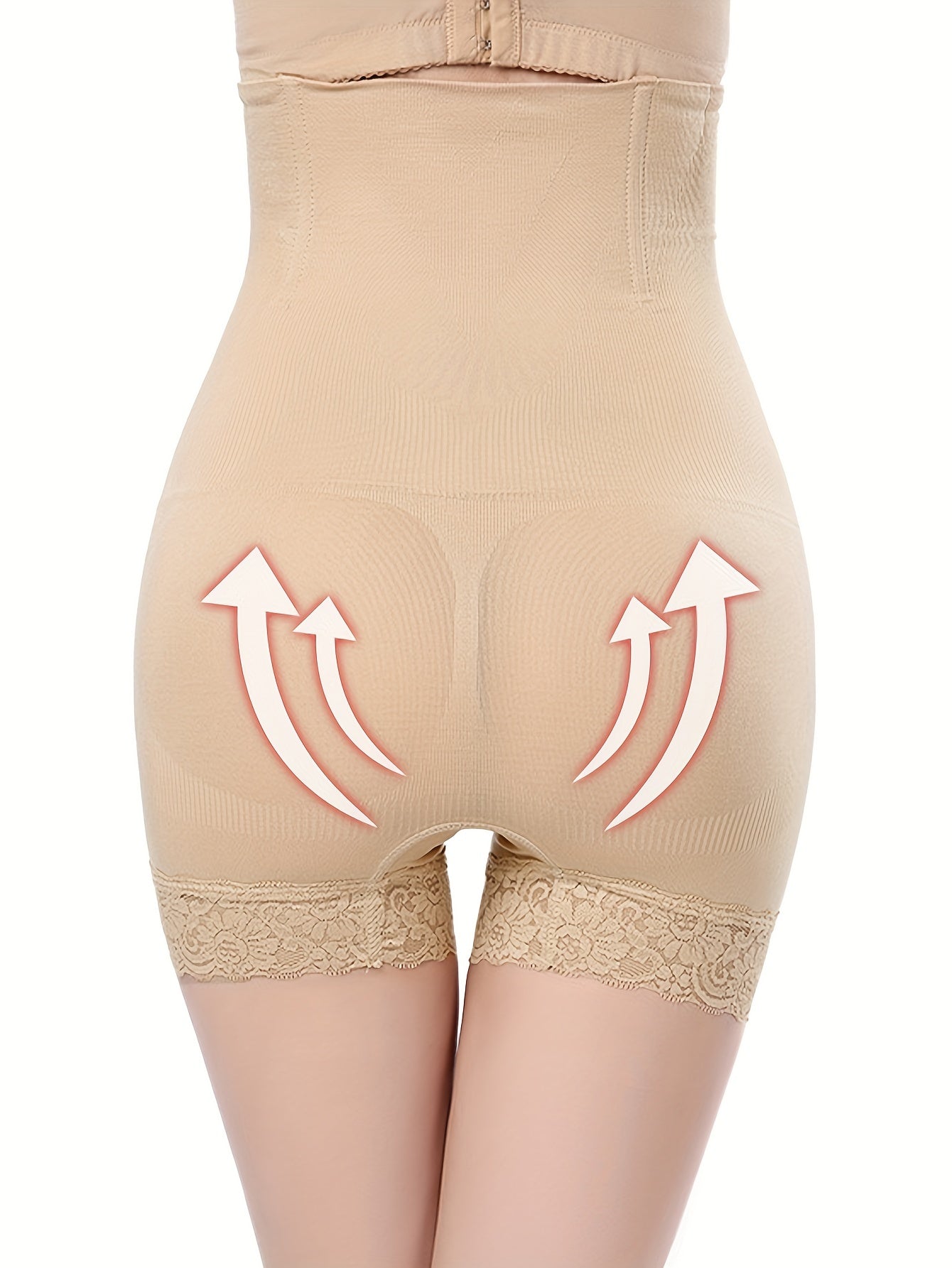 Lace Trim High Waist Tummy Control Panties