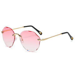 Irregular Rimless Sunglasses Gradient Vintage Shades UV Protection