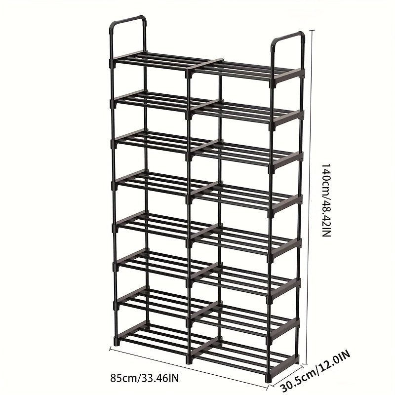 8 Layer Stackable Shoe Storage Rack, Detachable and Expandable