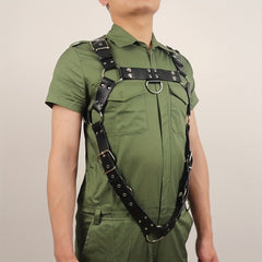 Men's Punk Shoulder Strap PU Leather Adjustable Harness Belt