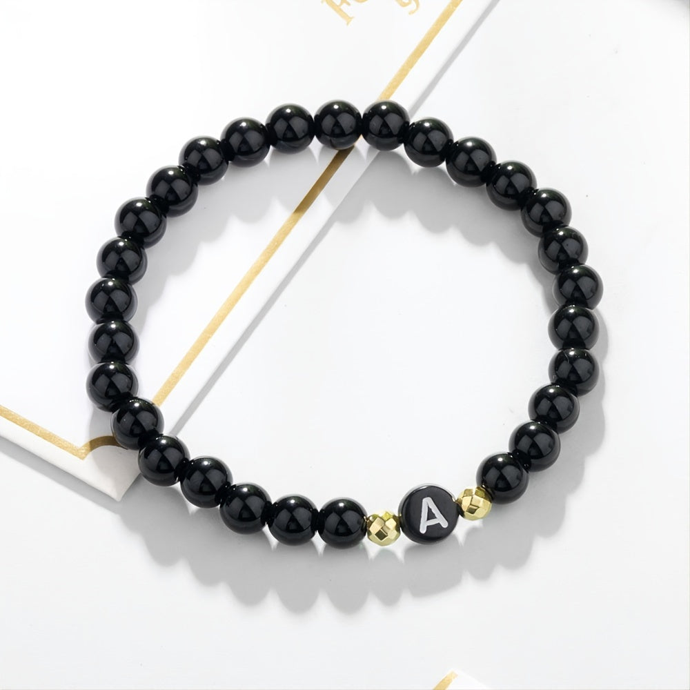Letter Beaded Bracelet Agate 26-Letter Bracelet