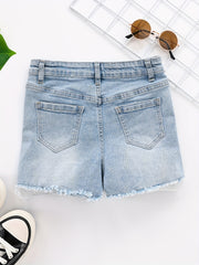 Girls Distressed Denim Shorts for Outdoor Summer Beach Kids