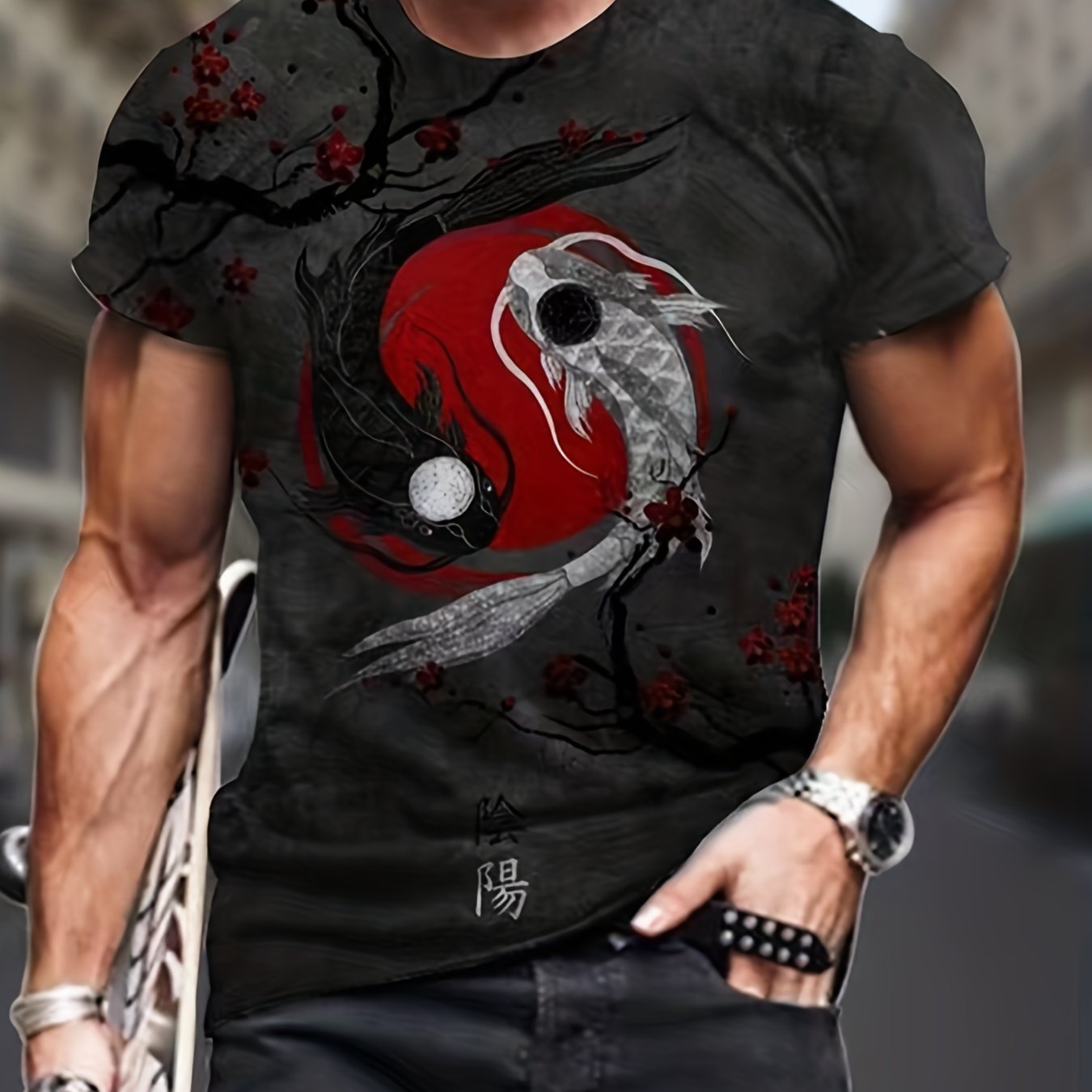 Men's Fish 3D Graphic Print T-shirt for Summer Outdoor