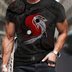 Men's Fish 3D Graphic Print T-shirt for Summer Outdoor