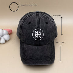 Mama Embroidery Distressed Baseball Cap Lightweight Dad Hat