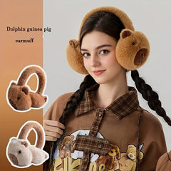 Cute Capybara Plush Earmuffs for Women - Warm Winter Accessory
