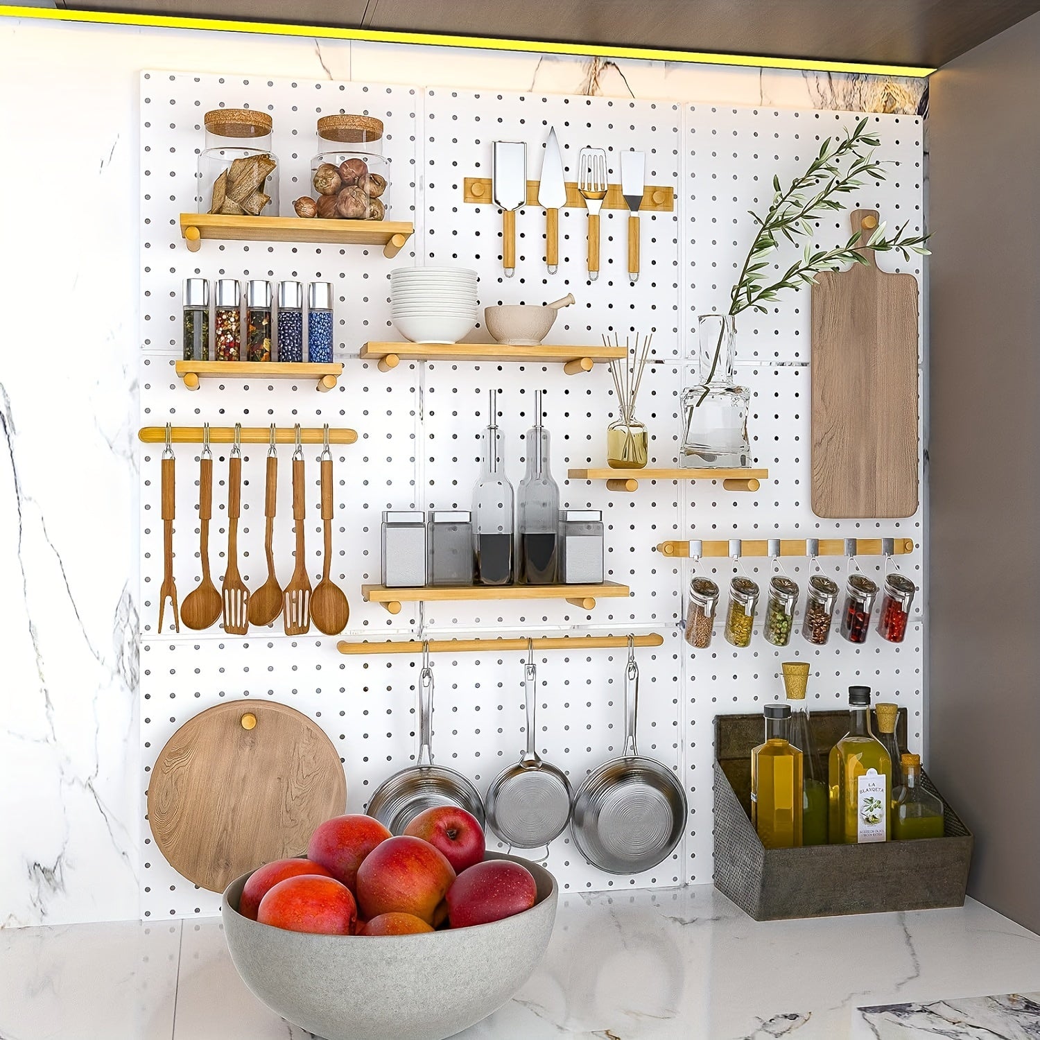 Metal Pegboard 1pc 1set 2 54cm Hole Spacing Storage Rack with Screws