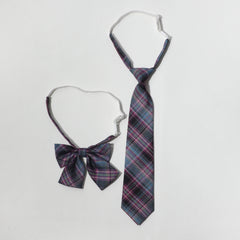 2pcs Red Plaid Bow Tie Neck Tie College Style Dress Shirt Accessory