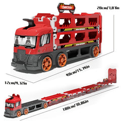 Deformation Ejection Track Car Alloy Storage Cargo Truck Toy for Kids