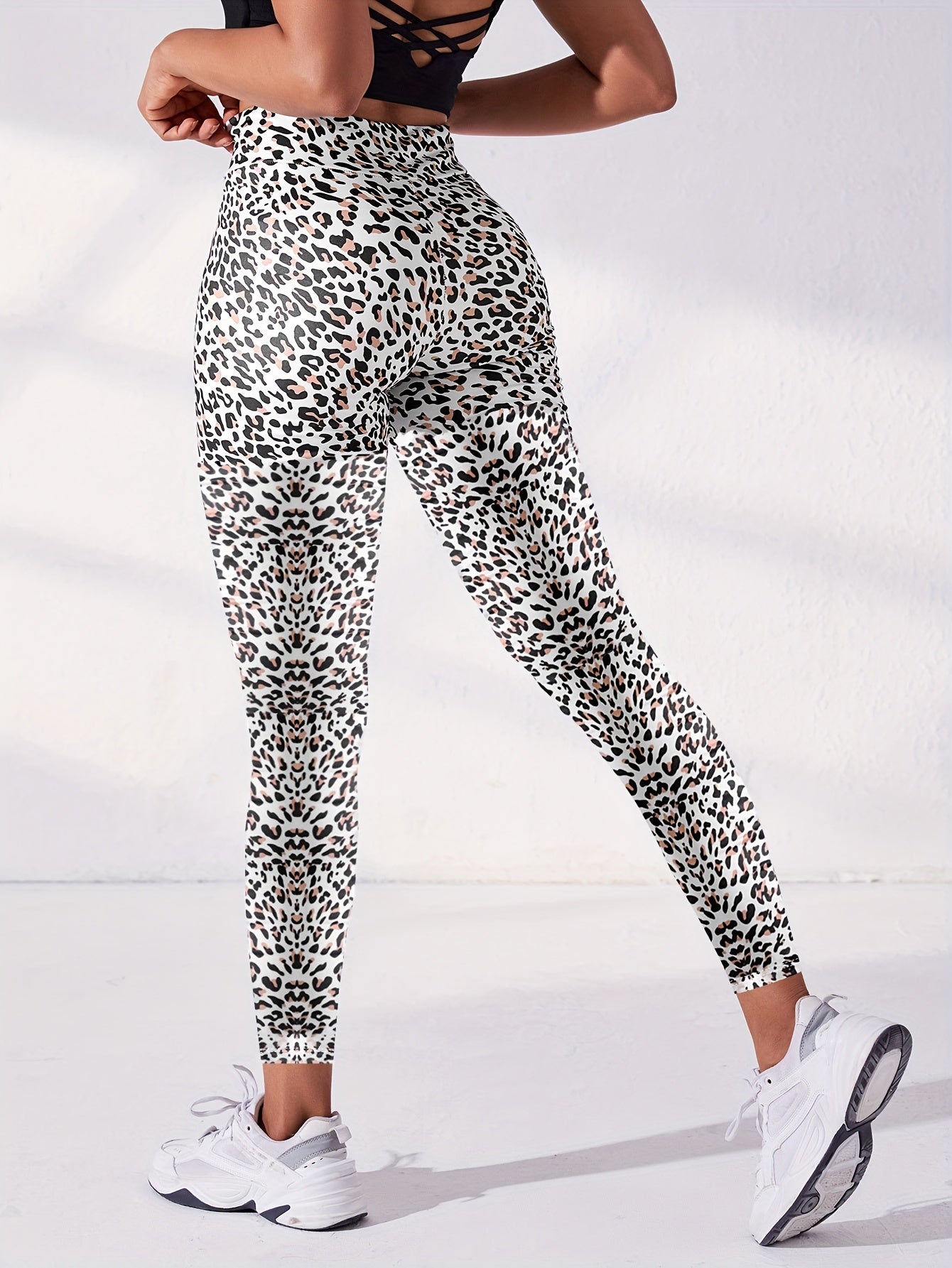 Leopard Print Yoga Leggings High Stretch Sports Running Tight Pants
