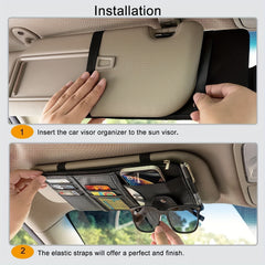 Leather Car Sun Visor Organizer Pocket Pouch & Accessories Holder