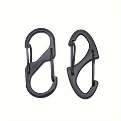 10pcs Stainless Steel S Type Carabiner With Lock Keychain Hook Camping Key Lock
