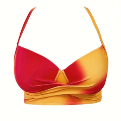 Plus Tie Dye Twist Front V Neck High Stretch Bra