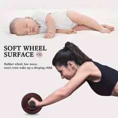 Ab Roller Wheel Home Gym Fitness Equipment with Knee Pad and Metal Handle