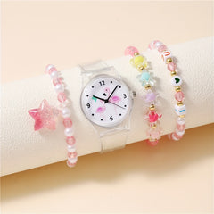 Kids Flamingo Pattern Cartoon Watch Set
