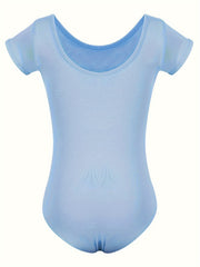 Girls Cotton Short Sleeve Ballet Leotard Romper
