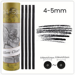 25 Willow Charcoal Sticks for Artists Sketching
