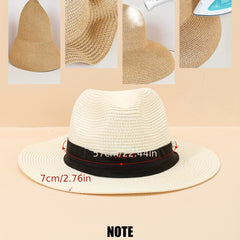 Summer Straw Hat Pearl Top Hat Sunshade Sunscreen Jazz Hat
