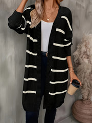 Women's Striped Long Sleeve Cardigan