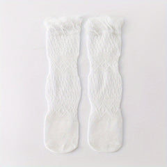 Girls Lace Ruffled Anti Mosquito Baby Socks Over The Knee High Tube