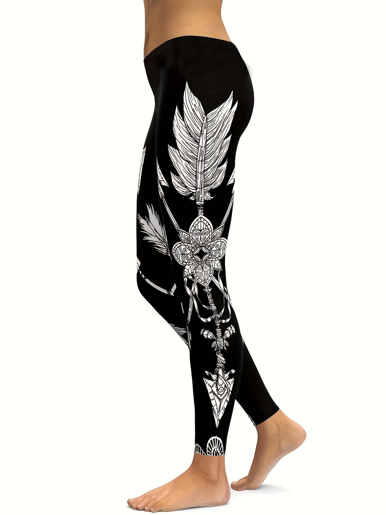 Women's Printed Skinny Leggings for Sports Fitness Yoga
