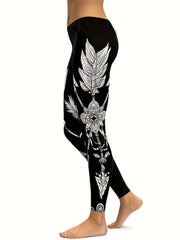 Women's Printed Skinny Leggings for Sports Fitness Yoga