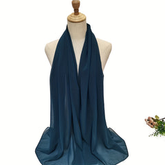 Solid Chiffon Hijab Thin Breathable Scarf Casual Shawl