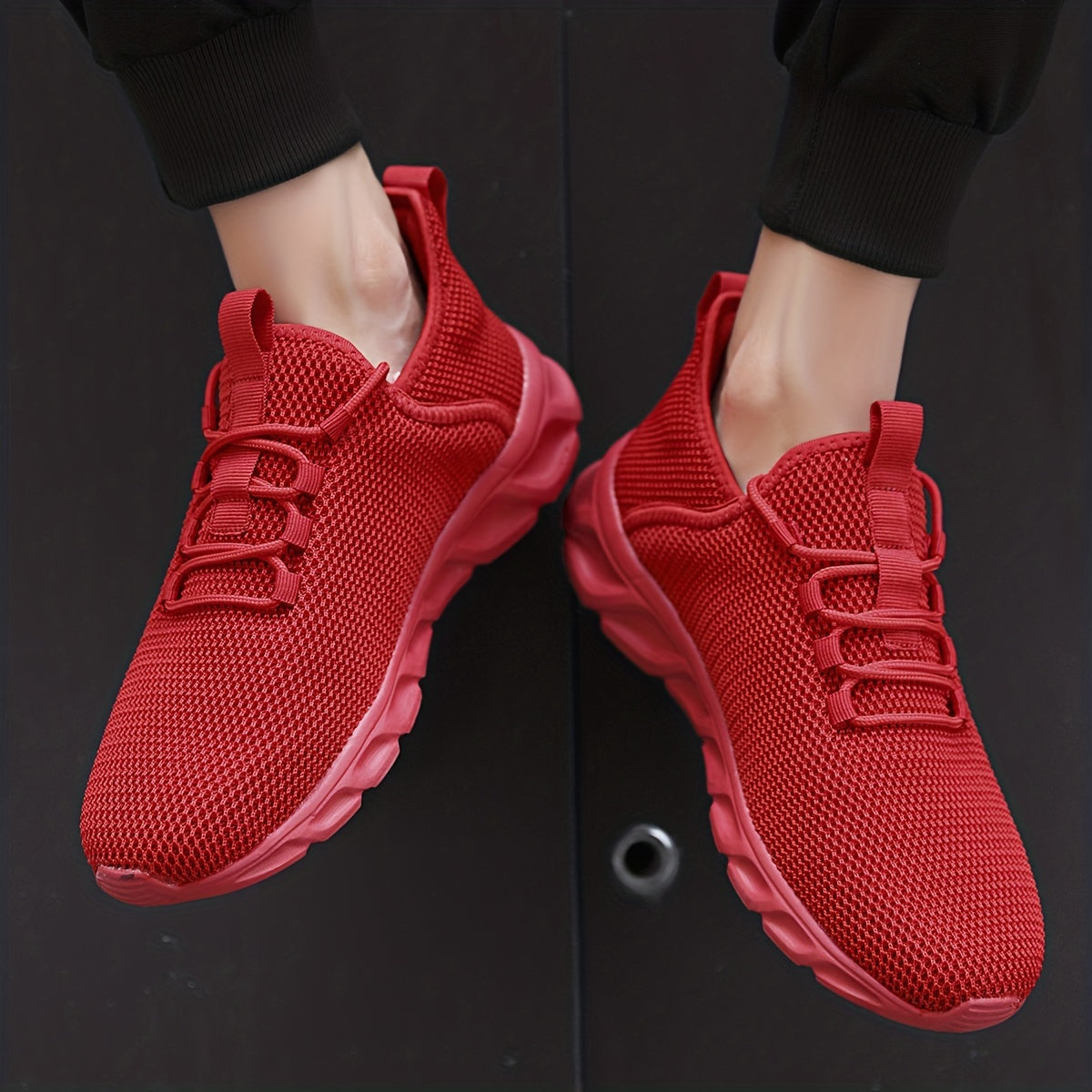 Men's Lace-up Slip-on Sneakers, Odor Resistant Athletic Shoes