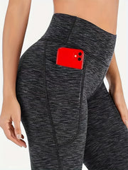 Wide Leg Space Dye Workout Pants High Waist Casual