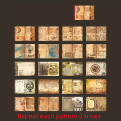 40 Sheets Large Retro Dark Style Material for DIY Albums