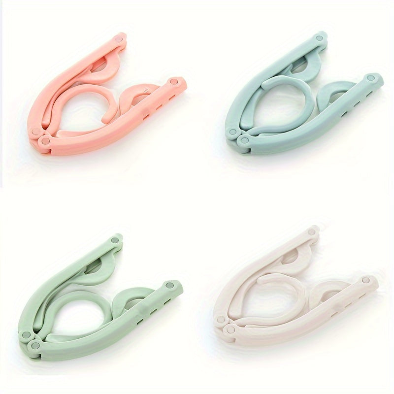 4pcs Folding Clothes Hanger Portable Non-slip Clothes Rack