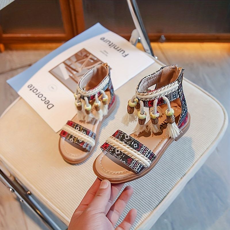 Bohemian Open-Toed Sandals For Girls Lightweight Breathable Sandals