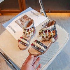 Bohemian Open-Toed Sandals For Girls Lightweight Breathable Sandals